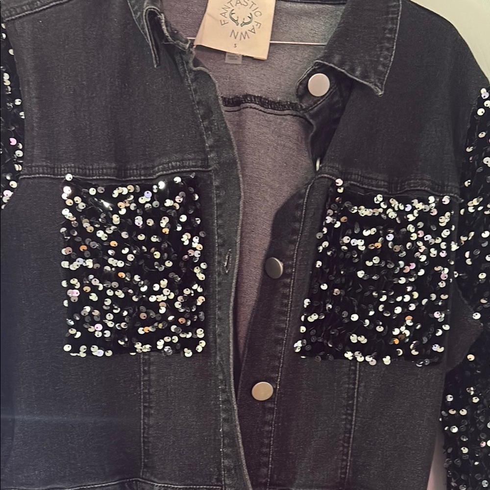 Fantastic Fawn Black Sequin Jumpsuit - Picture 3 of 5